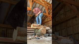 Sawing a plank with a Japanese Whaleback Saw handtools ireland woodwork whalebacksaw japanese [upl. by Cathyleen]