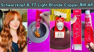 Schwarzkopf 877 Light blonde copper hair colour full process  global with highlights hair colour [upl. by Coral125]