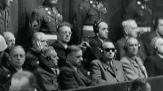 Streicher Rosenberg Keitel in dock at Nuremberg Trial quotNazi Concentration Campsquot film shown [upl. by Nahgrom147]