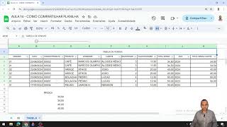 AULA 14  COMO COMPARTILHAR PLANILHA  PLANILHAS GOOGLE [upl. by Llewsor]
