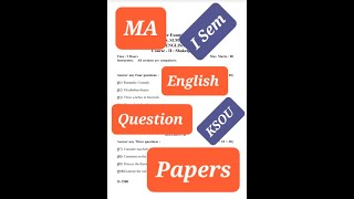 KSOU MA ENGLISH QUESTION PAPERS I SEMESTER ASSIGNMENT student portal [upl. by Nniw415]