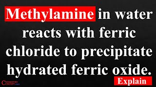 Methylamine in water reacts with ferric chloride to precipitate hydrated ferric oxide Explain [upl. by Mada]