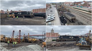 Norfolk Southern Y90 Derailment Clean Up Altoona PA 4102021 [upl. by Izabel]