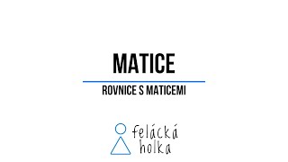 Matice 3  rovnice s maticemi [upl. by Mcilroy]