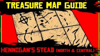 Hennigans Stead North amp Central Treasure Map Guide All Locations Red Dead Online  RDR2 [upl. by Minni720]