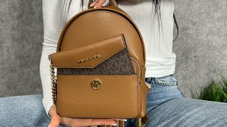 Распаковка рюкзака MICHAEL KORS Maisie ExtraSmall Pebbled Leather 2in1 Backpack luggage [upl. by Leahcin406]