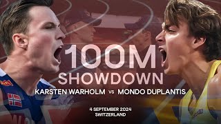 THE SHOWDOWN  Mondo DUPLANTIS vs Karsten WARHOLM 100M Full Highlights [upl. by Udell]