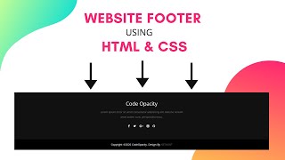 Footer Html Css  website footer design [upl. by Liagibba]