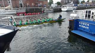 Hafenfest Wismar 2024 Start eines Drachenbootrennens [upl. by Fadas197]