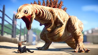 SHIN GODZILLA 2 KAMATAKUN EATING HUMANS  Jurassic World Evolution 蒲田くん  ゴジラ mod [upl. by Alya]