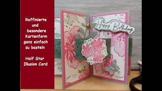 Raffinierte amp besondere Kartenform ganz einfach  Half Star Illusion Card  Stampin´ Up® [upl. by Ellak]