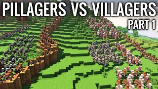 Minecraft  PILLAGERS VS VILLAGERS  Part 1 [upl. by Elleirad]