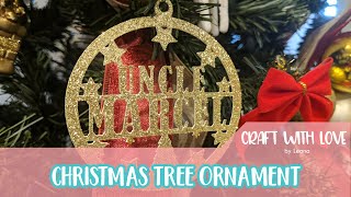 How to make Glitter Cardstock Christmas Tree Ornaments with Cricut  Craft with Love [upl. by Nikkie]