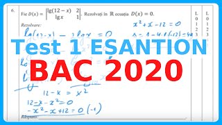 TEST 1 ESANTION 2020 BAC MATEMATICA REAL CLASA 12  Examenmd [upl. by Netsryk941]