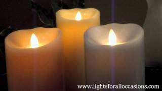 LED Wax Pillar Candles with Moving Wicks Various Sizes and ColorsDemo [upl. by Anialahs]