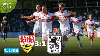 3 Liga Tor aus der eigenen Hälfte VfB Stuttgart II schlägt 1860 München  SWR Sport [upl. by Yenttirb]