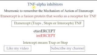 Etanercept TNFAlpha Inhibitor Mnemonic [upl. by Anitram]