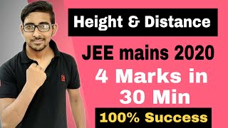 Height and distance Jee mains 2020  guaranteed 4 Marks  100 marks in 1 day  Wbjee  BITSAT Notes [upl. by Adnahcal]