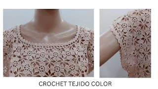 BLUSA A CROCHET TUTORIALCAMISETA A GANCHILLOBLUSA CALADA A CROCHETBLUSA SIN COSTURA A CROCHET [upl. by Fergus]