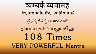 Tryambakam Yajamahe  108 times  Very Powerful Mantra  Yajur Veda  Sri K Suresh [upl. by Teerprug]