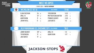 Wilmslow CC 1st XI v Old Parkonians CC Cheshire 1st XI [upl. by Edmead]