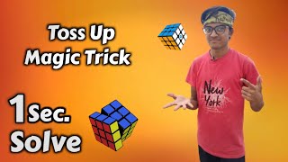 Rubiks cube Magic Trick 1sec Solve  Toss Up Magic Tutorial [upl. by Lluj]