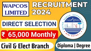 WAPCOS Recruitment 2024 Civil amp Electrical Engineers Needed Up to ₹65000 Salary   Apply Now [upl. by Latsyrk]