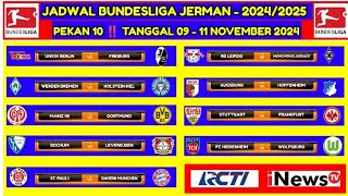 JADWAL BUNDESLIGA JERMAN PEKAN KE 10 MUSIM 20242025  BUNDESLIGA JERMAN munchenvsstpauli [upl. by Southworth]