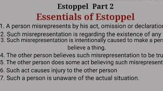 Estoppel Part 2 Essentials of estoppel Law of evidence [upl. by Eila]