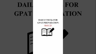 DAILY 5 MCQs FOR GPAT PREPARATION bpharm gpatexam [upl. by Nuawad]