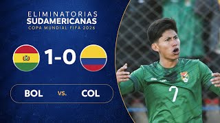 BOLIVIA vs COLOMBIA 10  RESUMEN  ELIMINATORIAS SUDAMERICANAS  FECHA 9 [upl. by Yhtimit]