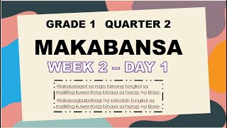 MAKABANSA WEEK 2 QUARTER 2 GRADE 1 [upl. by Neeroc159]