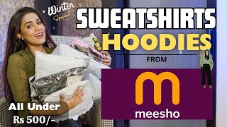 SWEATSHIRTS Haul from MEESHO💜💛  Winter collection 🧶 TyonOn  Honest Review  gimaashi [upl. by Anahsit]