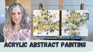 HOW I CREATE AN ACRYLIC ABSTRACT PAINTING see my process for these two paintings [upl. by Vania]