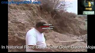 Gold nugget  dry washing for gold in Reed Gulch  So California Mojave Desert gold prospecting 3 [upl. by Pachton397]