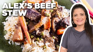 Alex Guarnaschellis Beef Stew with Rice Pilaf  Guys Ranch Kitchen  Food Network [upl. by Richarda]