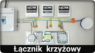 Jak podłączyć łączniki schodowe i krzyżowy w puszce  zrób to sam  DIY  instalacja 230V LED [upl. by Solley229]