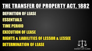 What is lease under Transfer of Property Act  How lease is determined  section 105 to 117 [upl. by Adnuhsat]