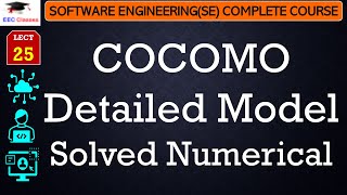 L25 COCOMO Detailed Model Solved Numerical  Software Engineering LecturesCourse in Hindi [upl. by Acinelav43]