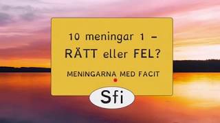 Rätt eller fel Grammatik Sfi [upl. by Halima]