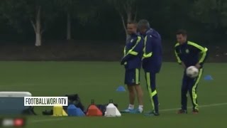 Mourinho Funny Trick  Flicks The Ball To His Assistants Nuts ● Chelsea Training Session HD [upl. by Koerner]