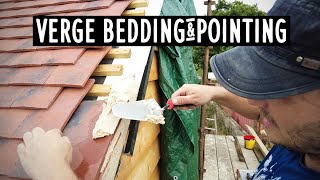 How to Bed and Point roof Verge Tiles with Mortar  DIY [upl. by Yesllek]