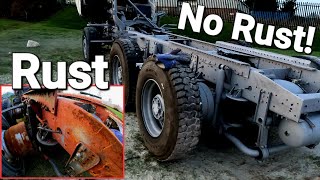 SandBlasting Truck Frame Chassis Removing Rust and old Paint [upl. by Ahsenar543]