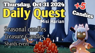 Sky Daily Quest today  Hidden Forest 31 Oct 2024  Sky Children of the Light  Sandwichies Ch [upl. by Evangeline199]