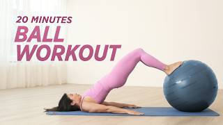 20 min Exercises Ball Workout for Balance amp Core Strength [upl. by Ilatfan]