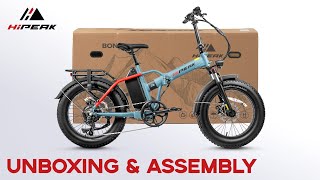 HiPEAK Bona 750W 48V 15Ah Folding Ebike Unboxing amp Assembly Instructions [upl. by Anital]