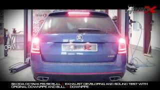 Skoda Octavia 5E RS Exhaust Sound file BullX Auspuffsound Downpipe [upl. by Akinas950]