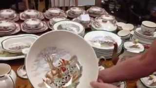 Antique China Spode Fox Hunt hunting by Herring [upl. by Attenborough]