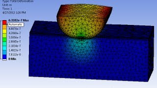 ANSYS Hertzian Contact Stress  Contact Analysis Ansys Frictional Contact Analysis in Workbench [upl. by Nwahsit383]