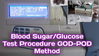 Blood SugarGlucose Test Procedure in Semiautomatic Biochemistry analyser by GODPOD Method [upl. by Acinehs]